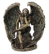US 6.5" Cold Cast Bronze Color Lucifer The Fallen Angel Figurine Statue